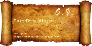 Osztás Vitus névjegykártya